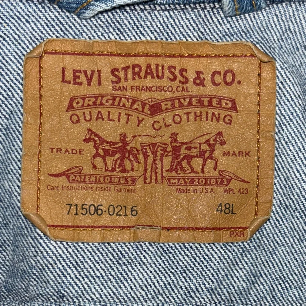 VTG 90s Levi’s Men’s Sz 48L‎ Trucker Denim Type III Jacket USA Made 71506 0216
